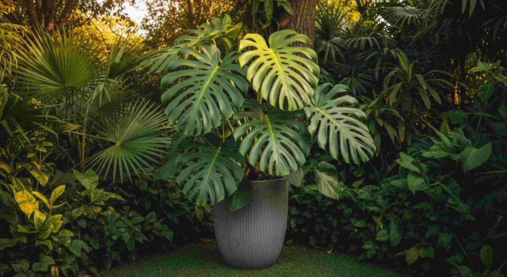 large tropical outdoor potted plants