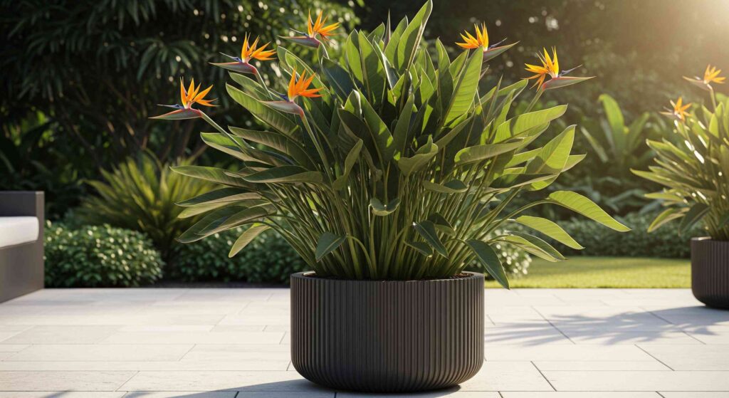 large tropical outdoor potted plants