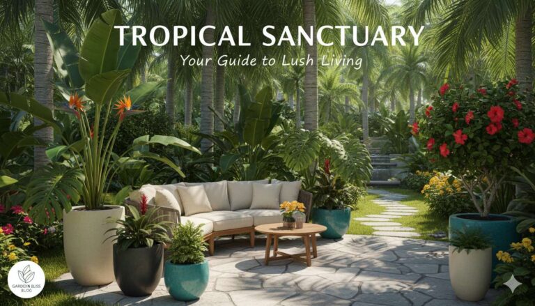 large tropical outdoor potted plants