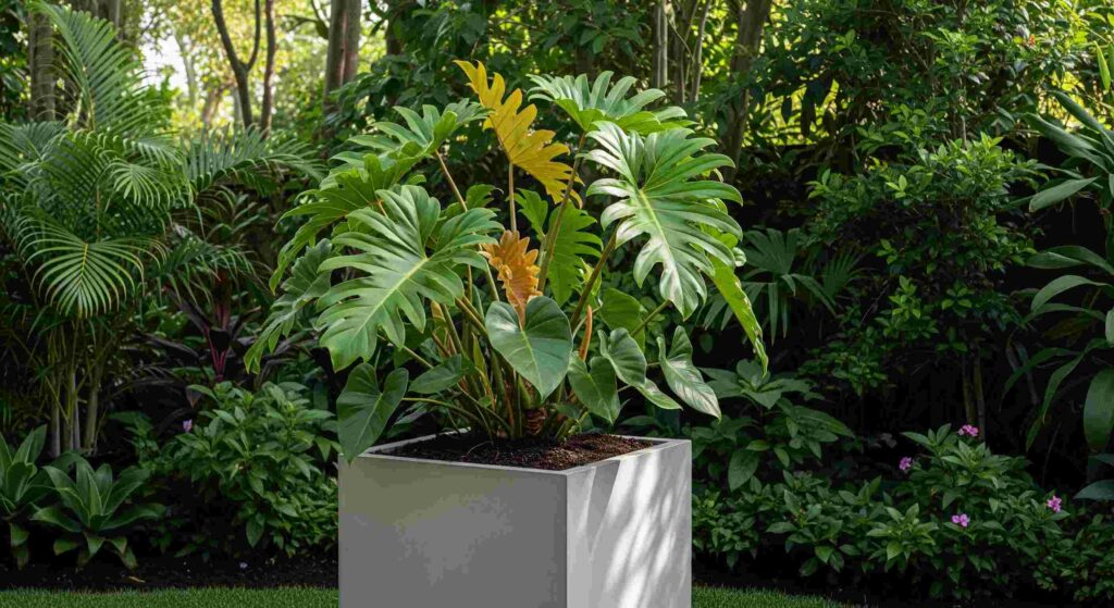 large tropical outdoor potted plants